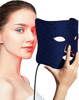FOLOKE LED Light Therapy Mask for Skin Care - 630nm & 830nm Red Light Therapy, Home Use Facial & Body Beauty Device (Black)