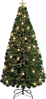 WeRChristmas Pre-Lit Fibre Optic Multi-Function Christmas Tree with Tree Topper, Green, 6 feet/1.8 m