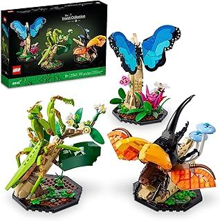 LEGO Ideas The Insect Collection, Fun Gift for Nature Lovers, with Life-Size Blue Morpho Butterfly, Hercules Beetle and Chinese Mantis Display Models, Insect Building Set, Nature Décor (6452127)