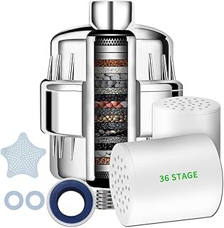 36 Stage Vitamin C Shower Filter for Hard Water - Shower Head Filter with Replaceable Cartridge to Remove Chlorine and Heavy Metals
