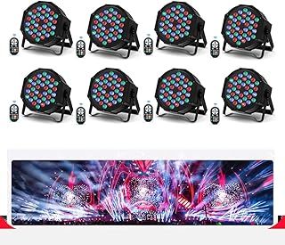 8 PCS Par can Lights 72W DMX RGB LED Stage Lighting Disco Lights with Wireless Controller Strobe Light via Sound Automatic Party Light for DJ KTV Bar Wedding Halloween Christmas