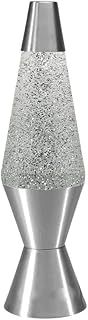Premium Large Retro 15 inch Bullet Design Glitter Lamp – Bright Soothing Motion Peaceful Glitter Lamp for Relaxation - Excellent Gift Idea for Your Loved Ones on Xmas (Silver)