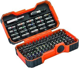 Bahco 59/S100BC 100 pcs bit set for Slotted, Phillips, Pozidriv, Hexagon, Robertson and coloured TORX®,TORX® Tamper, head screws