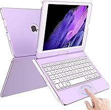 TQQ Keyboard Case for iPad 9th Generation with Multi-Touch Precision Trackpad, 10 Color Backlight, 360° Rotatable, Thin & Light, Compatible with iPad 9th Gen (2021), 8th Gen (2020) and 7th Gen (2019)