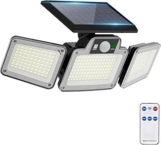 280 LED Solar Lights Outdoor, 3 Adjustable Heads Solar Security Lights Outdoor Motion Sensor, Waterproof Wall Mount Wireless Solar Powered Flood Light for Yard Garage Patio Porch, 1 Pack