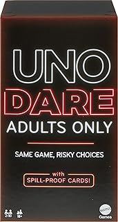 Mattel Games UNO Dare Adults Only, UK English Version, Card Game for Game Night, Travel, Camping & Party, HRL30