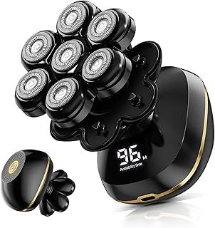 Head Shavers, Upgrade 6-in-1 Electric Head Shavers for Bald Men, Wet/Dry LED Display Rechargeable 7D Rotary Shaver Grooming Kit with Type-C Charge