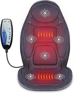 Snailax Vibration Massage Chair with Heat, Mothers Day Gifts, 6 Vibrating Massage Motors, 2 Heat Levels, Back Massager, Gifts for Women,Men