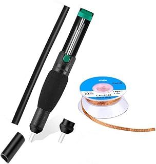 MOGAOPI Desoldering Pump, Solder Wick, Spare Nozzle, Solder Sucker, Desoldering Vacuum Pump Solder Remover Tool (4 in 1 KIT)