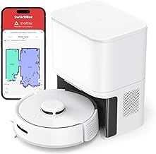 SwitchBot K10+ Pro Robot Vacuum Self Emptying for 90 Days Hands-Free, Super Quiet Mini Robotic Vacuum Cleaner with High Suction Power, Anti-Hair-Tangle, Works with Alexa/Siri, 2.4Ghz WiFi