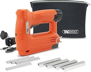 Tacwise 1586 140-180EL Cordless 12V Staple/Nail Gun with Storage Bag, 200 Staples & Nails, Uses Type 140 180 Nails, Orange / Black