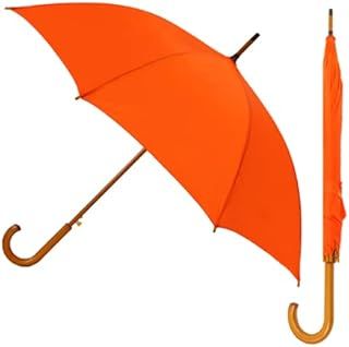 Gentlemans Umbrella | Wood Handle Stick Umbrella | Traditional Gents Wooden Brolly | Classic Automatic Mens Umbrella | Ladies Vintage Walking Brolly | Auto Push Button Waterproof…