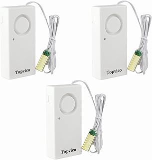 Topvico Water Leak Sensor Detector Flood Alarm for Basement 120dB Work Alone Battery Operated 3 Packs