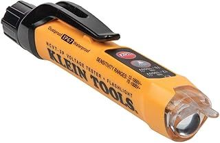 Dual Range Non-Contact Voltage Tester with Flashlight, 12-1000V AC, Klein Tools NCVT3P, Green