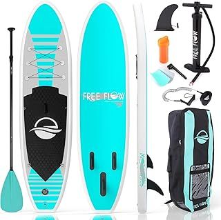 SereneLife Inflatable Stand Up Paddle Board, 15cm Thick SUP Board w/Kit, Non-Slip Deck, Wide Stance, Lightweight w/Backpack- Great for Adults & Youth