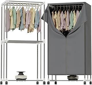 DMD® | Hang-n-Dry 1000W Heated Electric Clothes Dryer | 2-Tier | Energy-Efficient | Indoor Airer Wet Laundry Drying Horse Rack | 180 Minutes Timer | 15KG Load Capacity | DMDED1, Grey