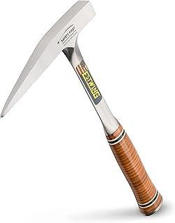 Estwing E13PM Rock Pick -Geological Hammer with Milled Face & Genuine Leather Grip - ,Brown,13 oz