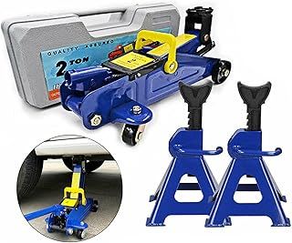 Heavy Duty Steel 2 Tonne Hydraulic Trolley Jack + 3 Tonne Axle Stands For Car Garage/Workshop, UK Stock