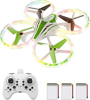 Mini Drone for Kids with 5 Lighting Modes, 360° Flip & Roll Indoor Drone with One Key Take-off/Landing/Return, Emergency Stop, 3 Speed Settings, Christmas Gifts for Boys, Girls, Kids Toys