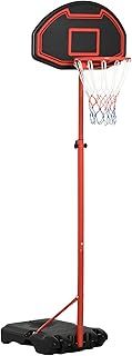 HOMCOM Basketball Hoop Outdoor, Portable Basketball Hoop and Stand with Weighted Base, Portable on Wheels, 1.55-2.1m, for Teens, Juniors, Adults