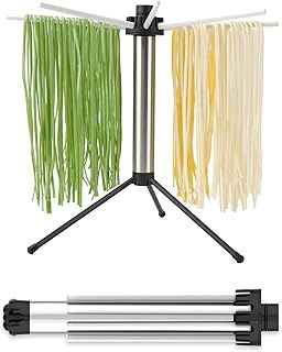KITCHENDAO Collapsible Pasta Drying Rack, Easy Storage, Quick Set up, Foldable Pasta Dryer Rack, Spaghetti Noodle Tree Stand Hanger, Detachable for Easy Cleaning, Rotary Arms, Hold up to 5lbs