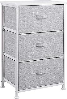 Amazon Basics Fabric 3-Drawer Storage Organizer Unit for Closet, White