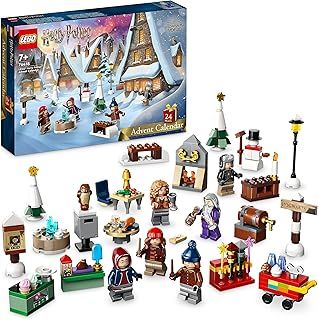 LEGO 76418 Harry Potter Advent Calendar 2023 with 24 Gifts including 18 Hogsmeade Village Mini Builds and 6 Minifigures, Christmas Countdown Toys for Kids, Girls, Boys and Fans