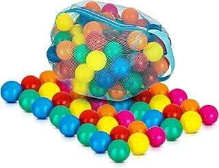 Hillington Multicoloured Soft Play Ball Set with Handy Mesh Net Carry Bag - Features Bright and Exciting 6cm Balls in an Assortment of Colours Perfect for Ball Pit (100)