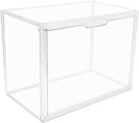 Clear Stackable Plastic Storage Bins with Magnetic Attraction Lid, Dustproof Book & Cosmetic Display Cases, Large Figures Collectibles Showcase, Shoe Box, Protection Organizer for Purse, Handbag, Hat