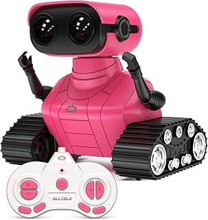 ALLCELE Kids Robot Toys for Girls Boys, Remote Control Robotic Toy with LED Eyes Dance and Sounds, Gifts for 6+ Year Old (Pink)…