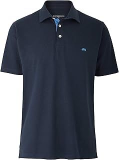 THE SAVILE ROW COMPANY LONDON Men's Classic Fit Cotton Pique Short Sleeve Polo Shirt