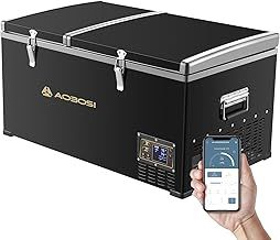 AAOBOSI Camping Fridge 78L,Car Fridge Dual Zone -20°C to 20°C, Car Refrigerator 12/24V DC and 100-240V AC for Campervan, Driving, Travel, RV, Outdoor, Picnic