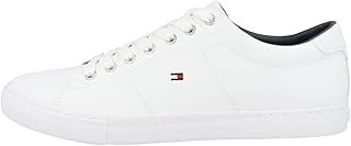 Tommy Hilfiger - Leather Trainers Men - Essential and All-Round Shoes for Men with Cupsoles - Lace-Up Casual Walking Trainers for Men - Classic Style White Shoes