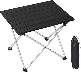 LIANTRAL Portable Camping Table, Light Outdoor Folding Table, Small Compact Picnic Aluminum Table with Carrying Bag for Camping, Picnic, Barbecue, Hiking, Fishing