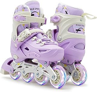 Adjustable Roller Skates with Light-Up Wheels – Kids Inline Roller Skates for Children and Adults