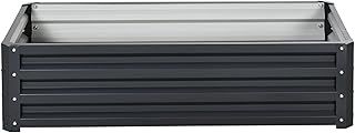 Outsunny 216L Rectangle Raised Garden Bed Box with Weatherized Steel Frame for Vegetables, Flowers and Herbs, 120 x 60 x 30.5cm, Grey