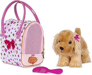 Pucci Pups Cocker Spaniel Chien en peluche dans un sac à main avec accessoires - Chiot en peluche dans un sac en forme de cœur - Jouet pour enfants à partir de 2 ans