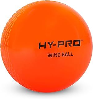 Hy-Pro Windball - Soft Cricketball, True Swing & Bounce, Embossed Seam, For Indoor & Outdoor, Garden & Beach, Great for Pracrice, Durable, Junior, Orange