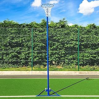Freestanding Netball Post (School Standard) – Wheelaway Self Weighted Netball Package – Add Ball & Padding! [Net World Sports] (Single Netball Posts With Netball & Padding)