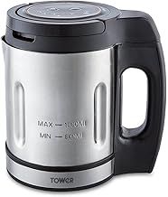 Tower T12056 Stainless Steel Soup & Smoothie Maker with LED Control Panel, 1L, Silver