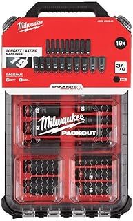 Milwaukee 4932480946 3/8 Drive Packout Deep Impact Shockwave Socket Set 19 Piece