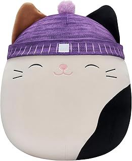 Squishmallows Original 14-Inch Cam Calico Cat with Purple Hat - Large Ultrasoft Official Jazwares Plush SQCR03800