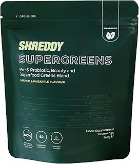 Probiotic, Beauty, Superfood Greens Blend | 5 Billion Probiotics, 100% NRV Vitamins | 62 Nutrient-Rich Ingredients | Vegan-Friendly | Mango & Pineapple Flavour