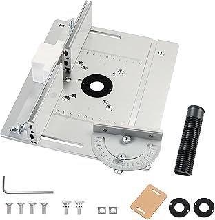Router Table Insert Plate Set, Aluminum Alloy milling Table for routers, Router Table Insert Plate, milling Table Insert Plate with Miter Gauge, Woodworking, Engraving Auxiliary Tool