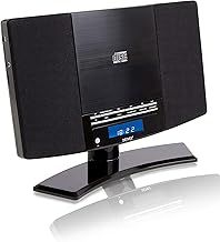 Denver Small CD Player For Home With Speakers & Radio - Mains Power, Vertical, Clock Radio, Remote Control, Wall Mounted CD Player or Desktop Stand - MC-5220