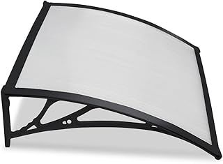 Yaheetech Front Door Canopy Outdoor Awning, Window Garden Canopy Patio Porch Awning, Rain Shelter Cover 120 x 80 cm Black