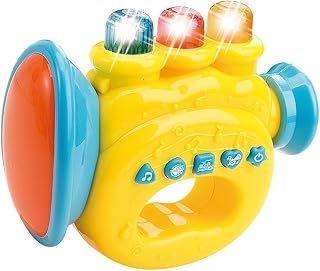 WEofferwhatYOUwant Portable First Trumpet, Musical Instrument with Interactive Keys and Colourful Lights - Educational Toy for Children's Learning and Entertainment