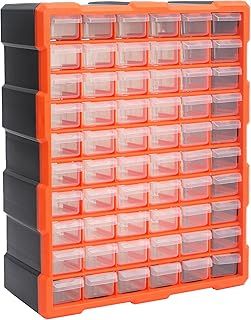 simpa 60 Multi Drawers Plastic DIY Tool Bit Storage Organiser Cabinet. Screws, Nails, Wall Plugs, Drill Bits, Nuts & Bolts Storage Organiser. 46cm (H) x 37cm (W) x 16cm (D)