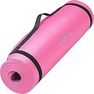 HemingWeigh Extra Thick High Density Yoga Mat with Carry Strap for Exercise, Yoga and Pilates