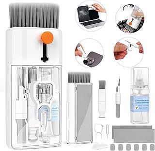 Keyboard Cleaner Laptop Cleaning Kit - 12 in 1 Computer Tech Cleaning Brush, Electronic Screen Cleaner with Multi-Function Cleaning Pen for MacBook, iPhone, Earbuds, Camera, Lens (Bright White)